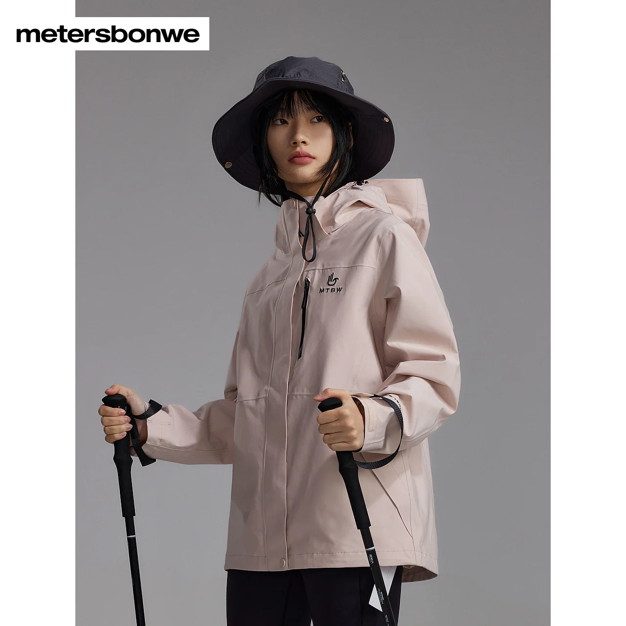 Metersbonwe jaket anti angin untuk wanita, jaket luar ruangan tahan air, jaket tahan angin, jaket hangat, untuk wanita, mendaki gunung, berkemah, musim dingin