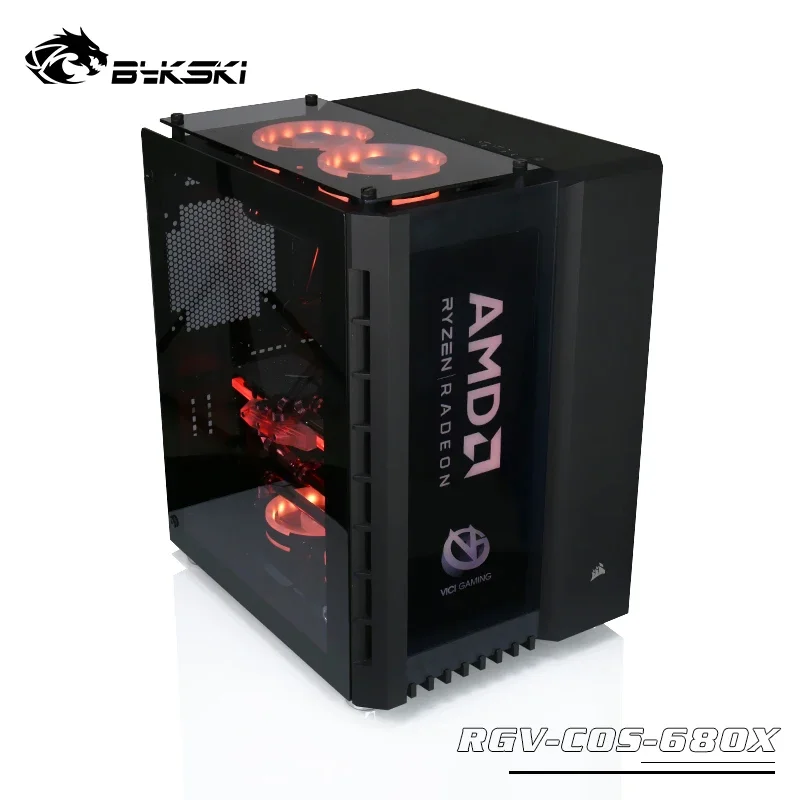 BYKSKI Acrylic Board Water Channel Solution use for CORSAIR 680X case / Kit for CPU and GPU Block / Instead reservoir