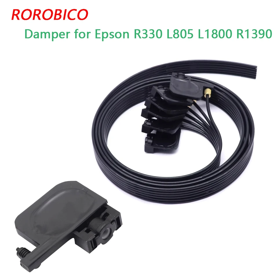 6 peças linha/cor tubo de tinta mangueira linha 1m com uv quadrado pequeno amortecedor parafuso porcas oring para epson r330 t50 l805 l1800 r1390
