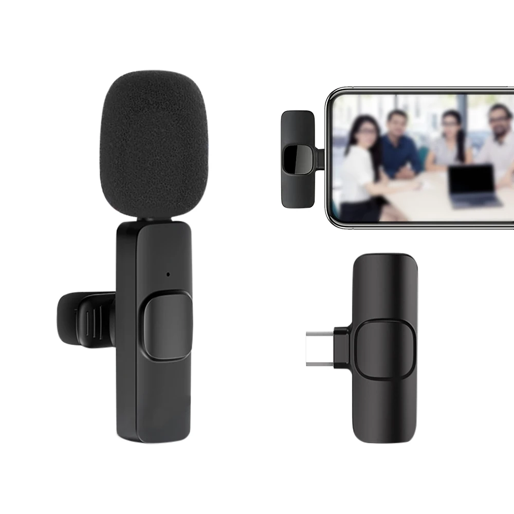 ميكروفون Lavalier لاسلكي متوافق مع البلوتوث، ميكروفون تسجيل الصوت والفيديو المحمول لهاتف IPhone Android Live Game المحمول