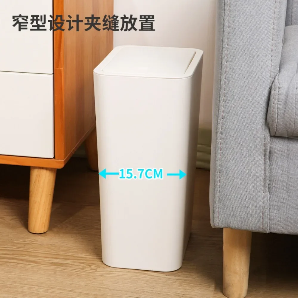 Garbage Bin, Household Living Room, Bathroom, Large Capacity Press Type with Lid, Odor Proof Waste Paper Basket