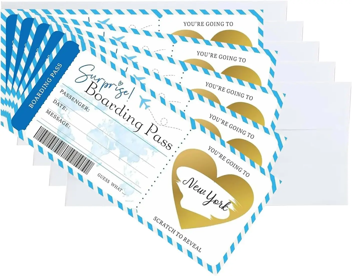 Boarding Pass Scratch Card, Scratch Card Reveal Surprise Trips,Personalised Scratch Card,Personalised Boarding