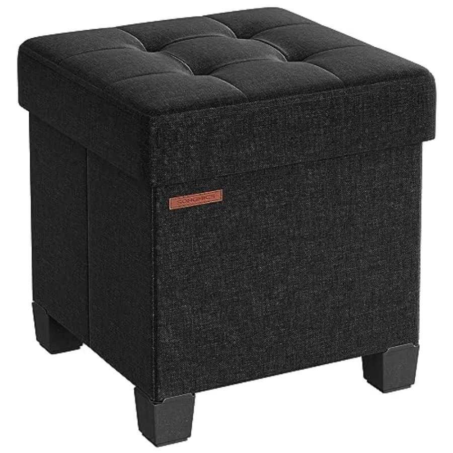 

Storage Ottoman, Small Ottoman Feet Rest with Legs, 15 x 15 x 15.7 Inch Feet Stool, Load up to 660 lb, for Living Room, Bedroom