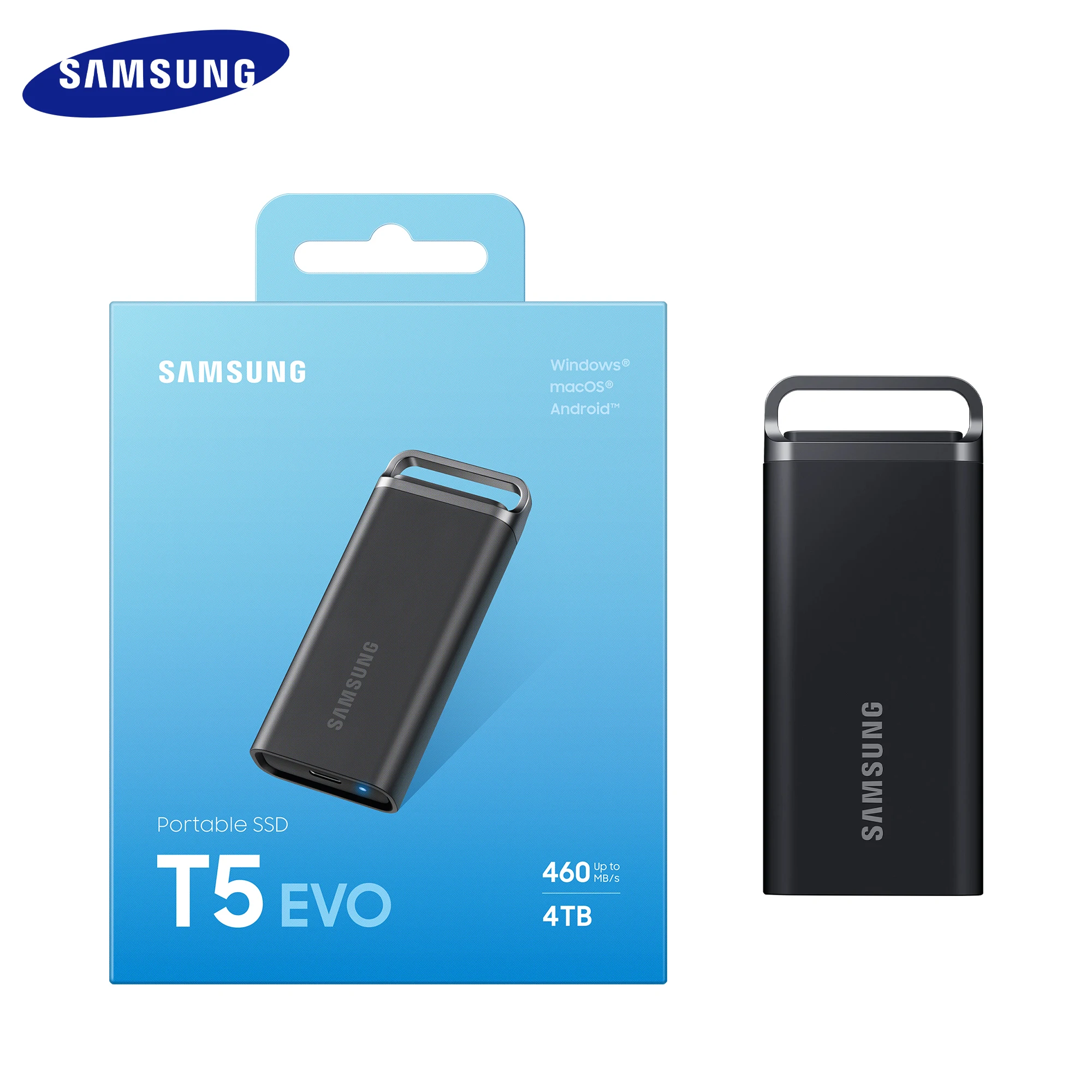 

Внешний твердотельный накопитель Samsung T5 EVO, портативный SSD-накопитель 2 ТБ, 4 ТБ, USB 3,2, Type-c