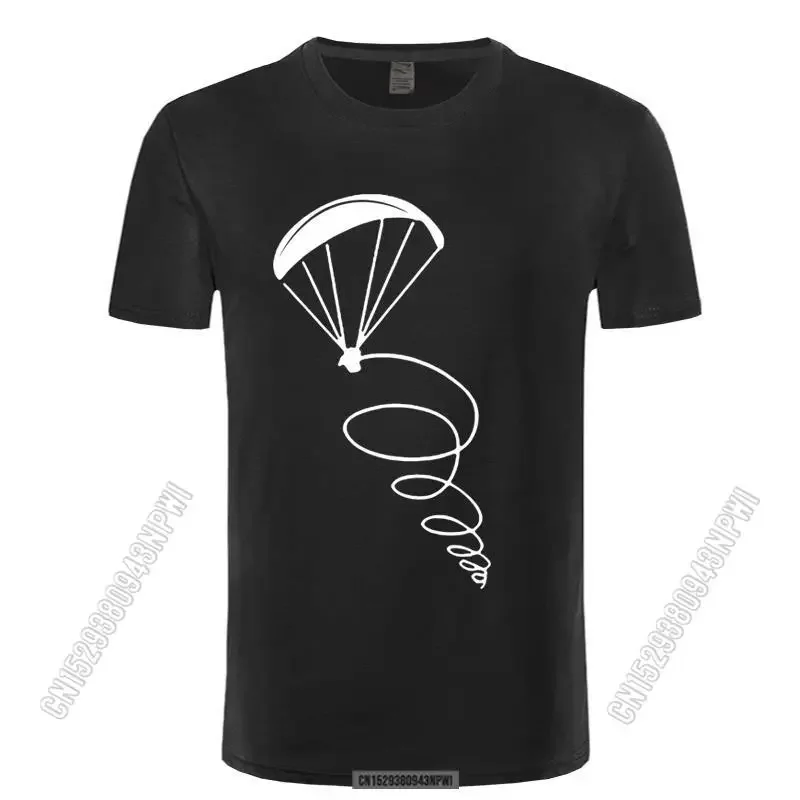 2022 New Fashion Male T-Shirt Parachute Jumping Paragliding Pilot Design Printed T Shirt Men Cotton Stylish Chic Tees Top