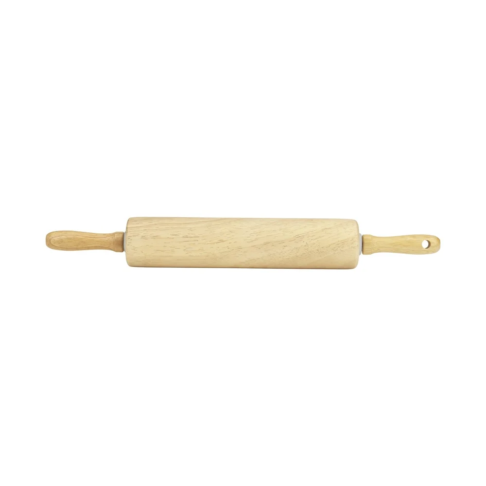 Rodillo de masa de barril de madera resistente al agua, herramienta de cocina clásica de 10 pulgadas con asas ergonómicas para hornear galletas, Pizza