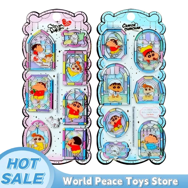 

2pcs Crayon Shin-Chan 3d Hot Silver Window Sticker Cute Diy Mobile Phone Decor Sticker Student Hand Account Stationery Gifts