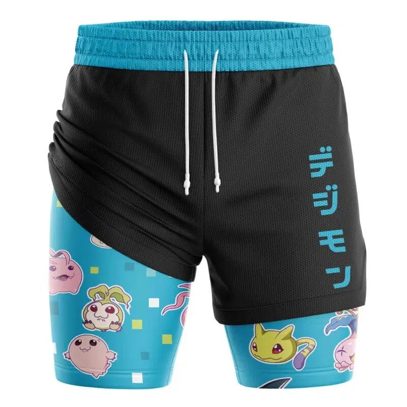 Double-layer Men's Summer Casual Beach Shorts, Unisex Fitness Running Shorts