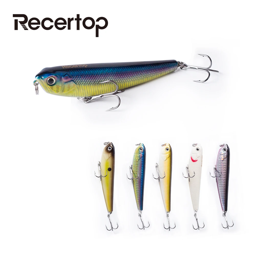 

Recertop Popper Floating Fishing Lure Artificial Bait 8.5cm 8.3g Wobbler Plastic Crankbait Bait Bass for Pike Pesca Tackle