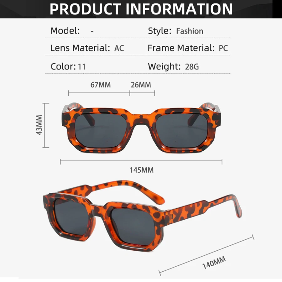 Rectangle Sunglasses Men Women Fashion Sun Glasses Luxury Brand Design UV400 Shades Eyewear Women Square Goggles view 6