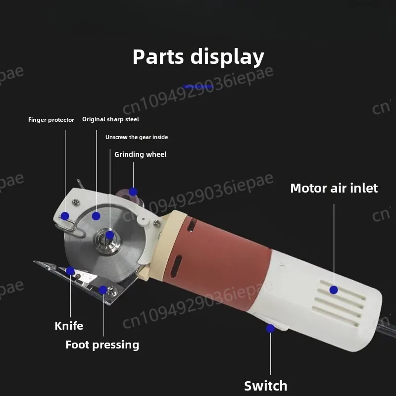 YJ-65 65mm Blade Electric Cloth Cutter Fabric Round Knife Cutting Machine