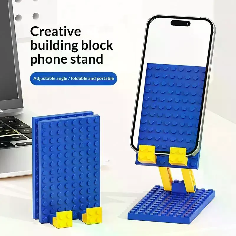 

Creative Building Block Style Phone Stand Foldable Adjustable Angle Desk Smartphone Holder Cute -Inspired Mobile Cradle