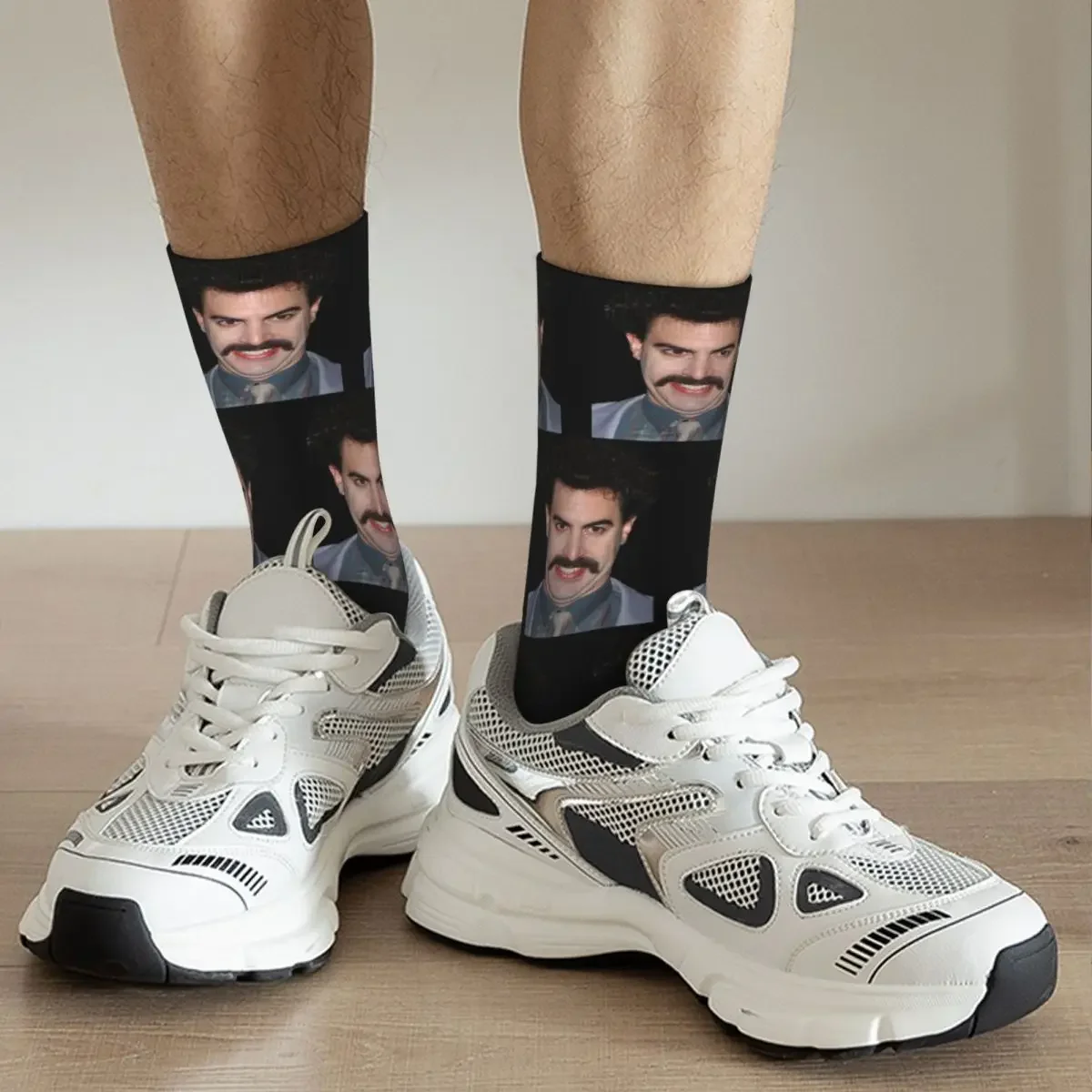 Calcetines largos de Borat para fanáticos de la música, medias Súper suaves Harajuku, accesorios para todas las estaciones, regalos para hombres y mujeres