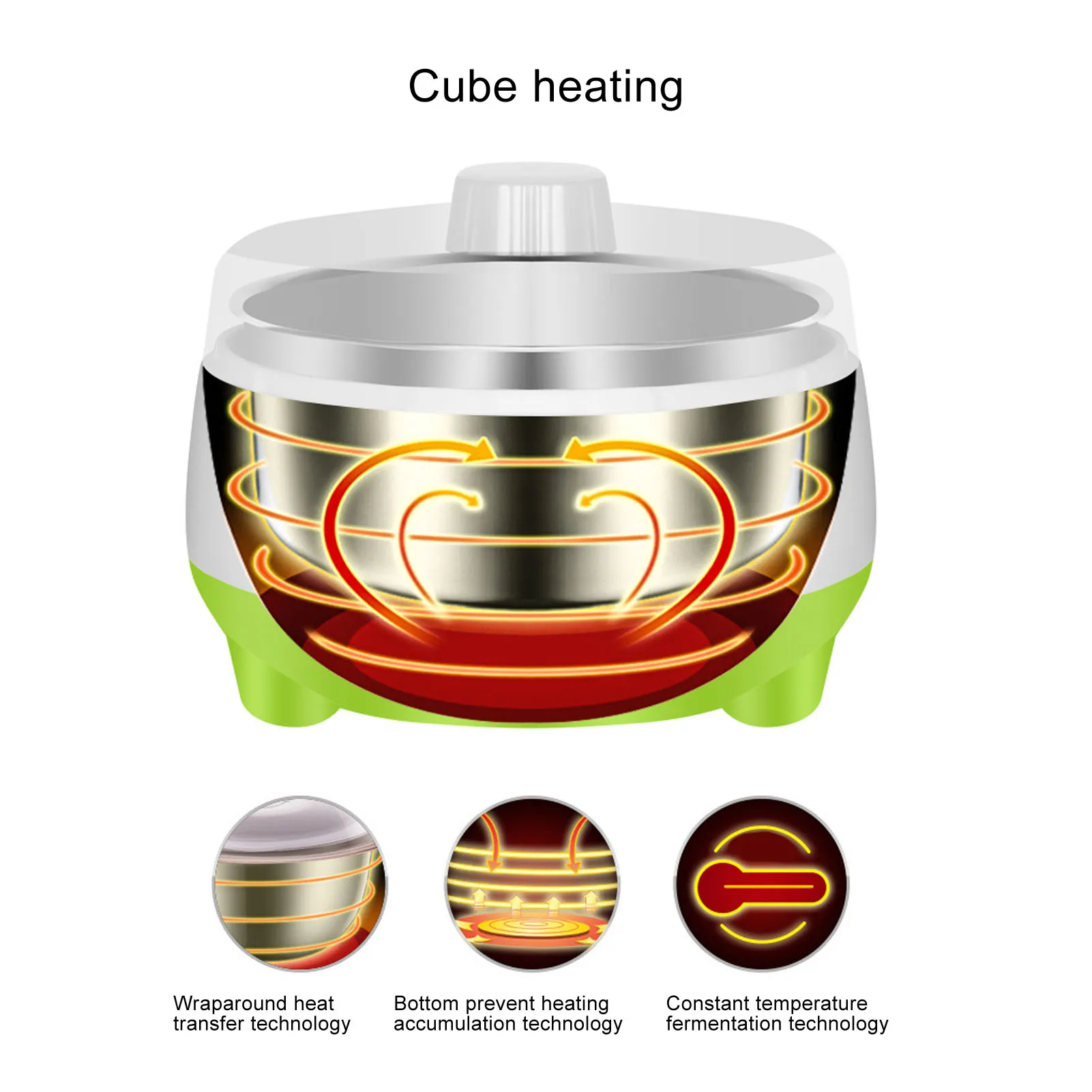 110V/220V Yogurt Maker Machine Stainless Steel Container 15W Yogurt Maker for Homemade DIY Yogurt Green DIY Yogurt Maker Machine