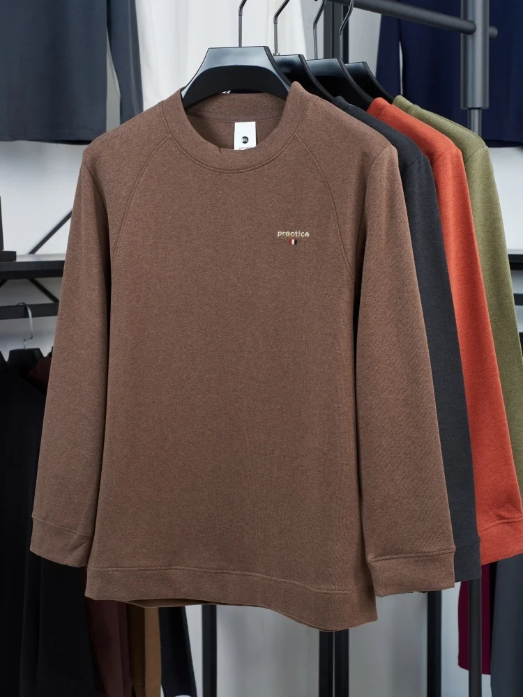 Luxury brand men's long sleeve round neck pullover autumn fashion 2025new embroidered badge original boutique top casual T-shirt