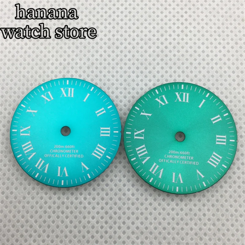 29 مللي متر مؤشر روماني الاتصال الهاتفي الذهب الأسود الأحمر الأزرق الهاتفي الأخضر توهج لحركة سلسلة NH34 NH35 NH36 ETA2824 PT5000 ميوتا DG