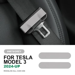 Italian Top Suede Seat Belt Trim Stickers for Tesla Model 3 Highland 2024-Up Decor Italian Top Suede Car Interior Accessories