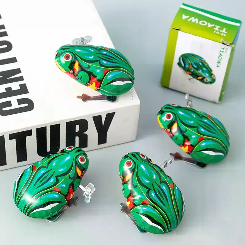 1/2/5Pcs Classic Tin Clockwork Clockwork Toy Jumping Frog Children's Vintage Toy Boy Boy Education Baby Toy Wind Up Toys