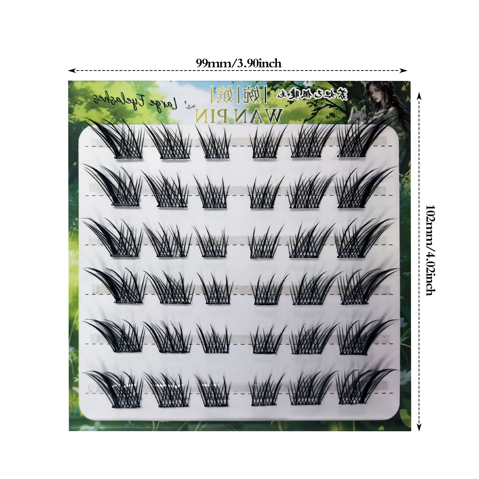 36 clusters of glue-free eyelashes, 9-14 mm, fox eye cat eye cartoon eyelashes, create cool and charming makeup.