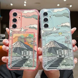 Card Bag Wallet Case For Samsung Galaxy S24 S23 FE S26 S25 S22 Ultra A56 A55 A37 A15 A16 5G A17 Landscape Soft TPU Phone Cover
