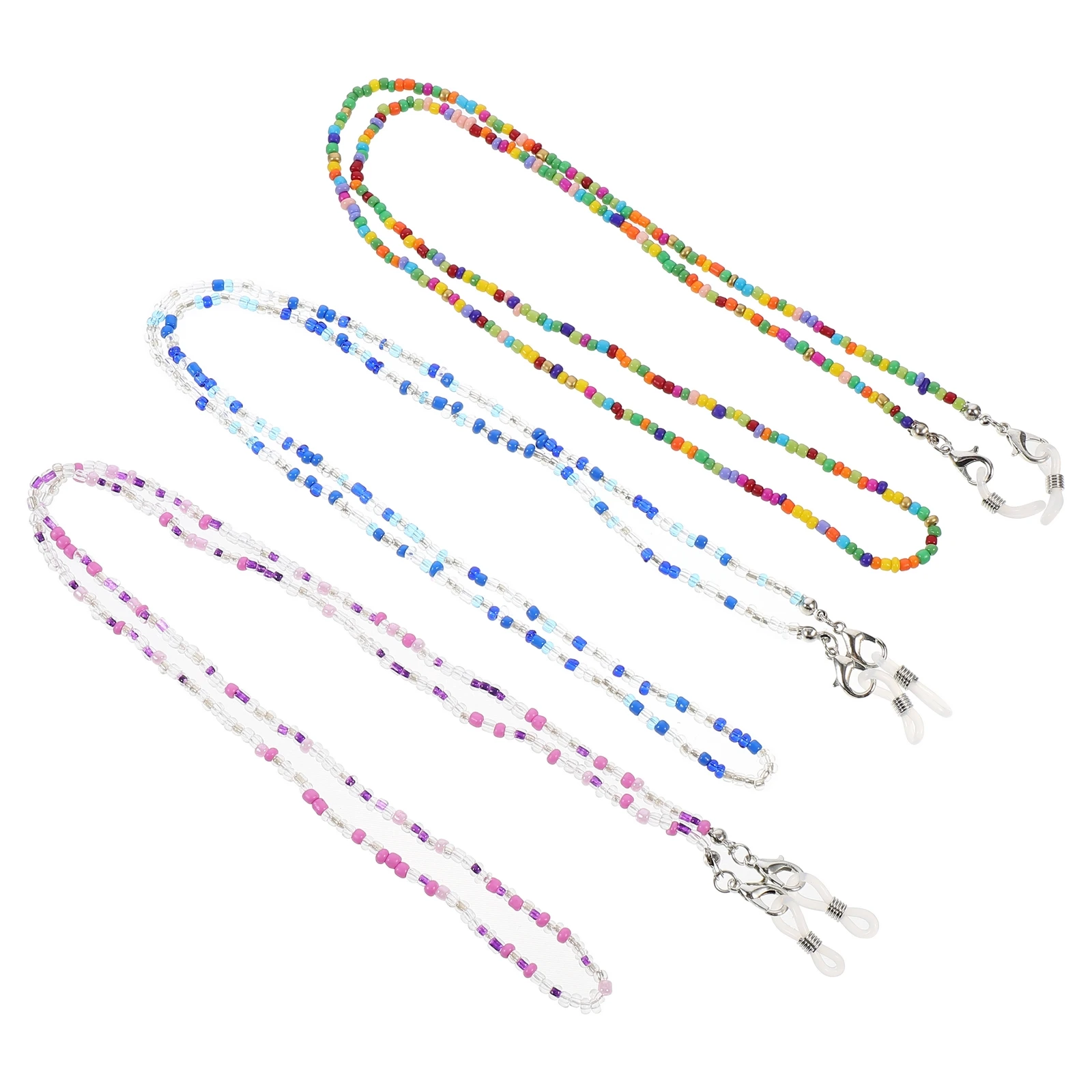 

3 Pcs Anti-slip Glasses Lanyard Colorful Strap Women Eyeglass Chain Mask Holder Girls Spectacle Charm Fashionable Beads Safe