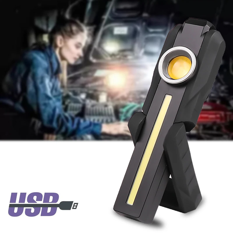 

Magnetic COB LED Working Light USB Charging Flashlight Inspection Light Handy Torch Portable Lantern With Hook Mobile Power Bank