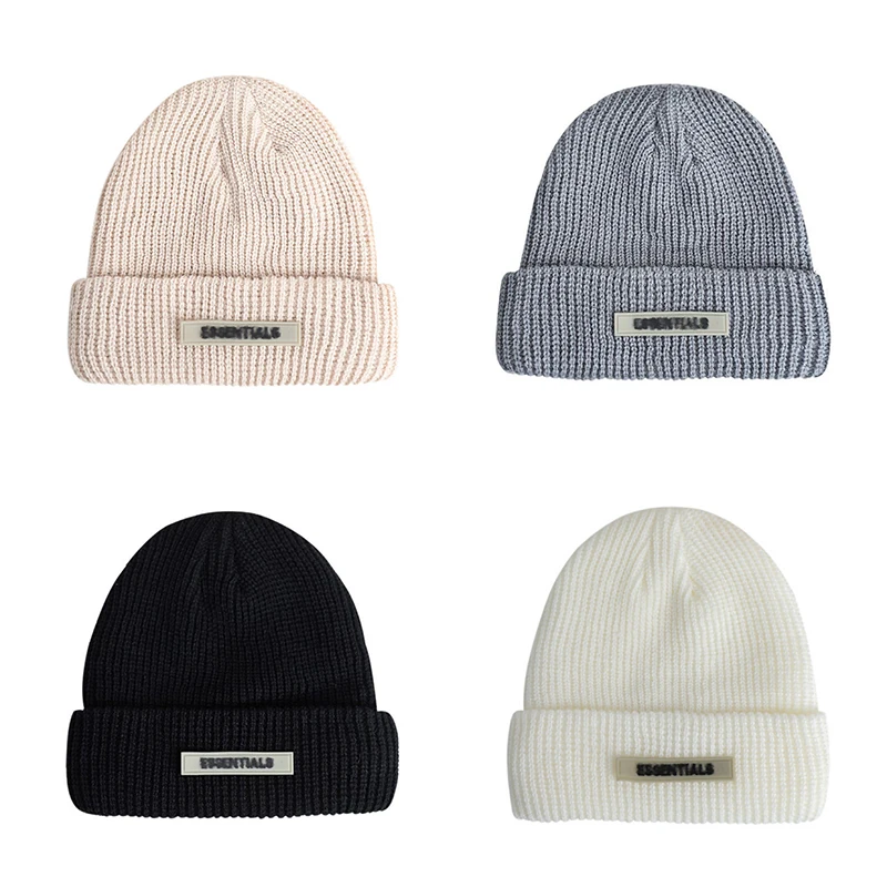 New Women Men Autumn Winter Warm Hat Solid Color Lady Male Stretch Knitted Crochet Hat Cap 4 Colors Motorcycle Equipments