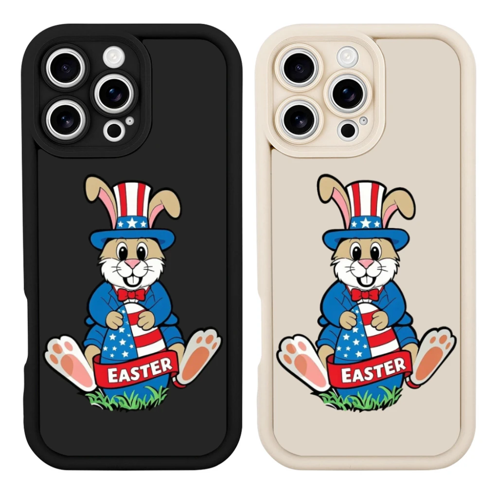 

US stock original design Easter cartoon rabbit and Easter egg mobile phone case for iPhone 16 Pro Max TPU case phone cover gifts