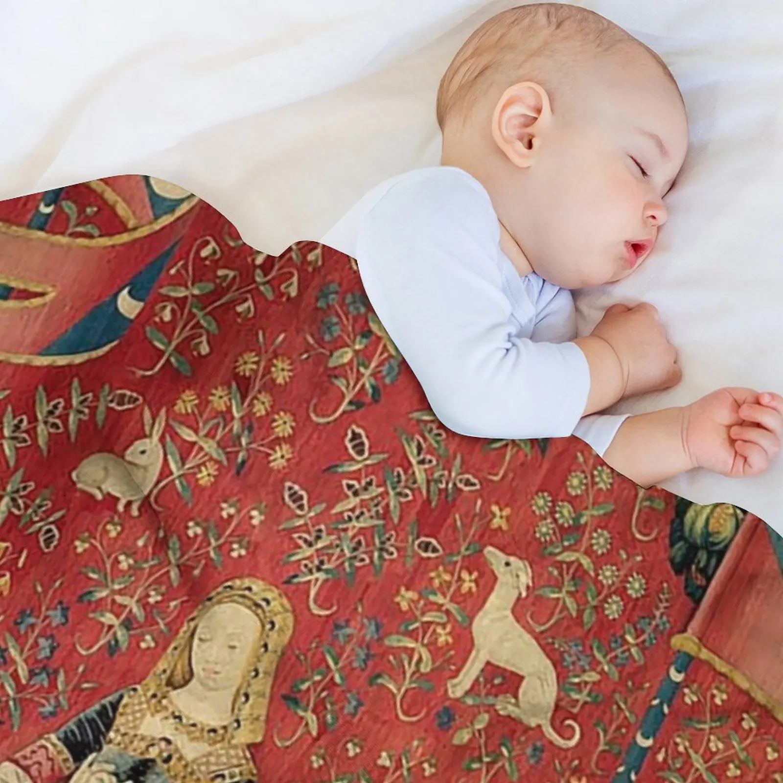 السيدة والوحيد القرن: بطانية رمي Mon Seul Désir سرير مزخرفة بطانيات رمي أريكة النزهة القطيفة