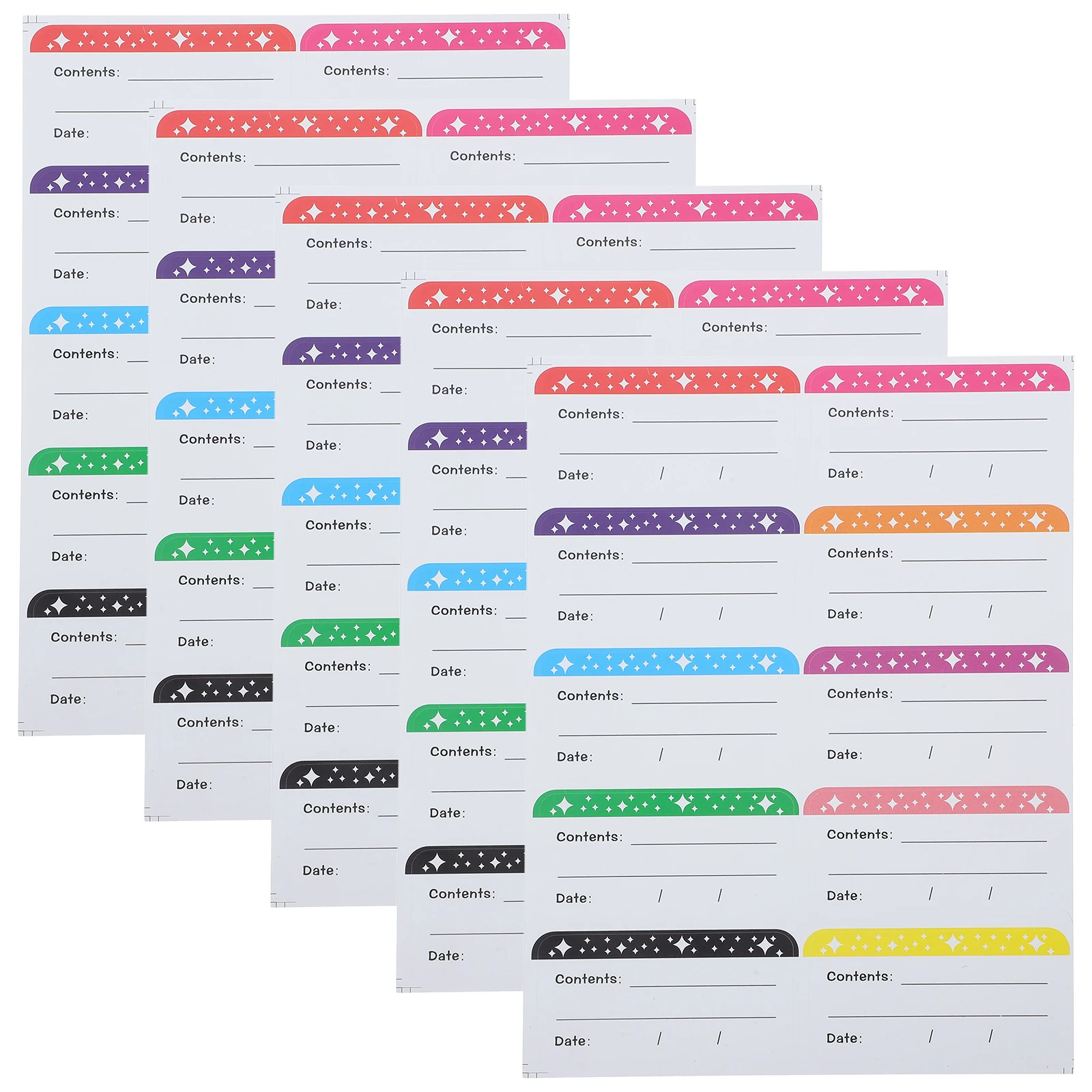 50 Sheets Food Labels for Freezer Storage Waterproof Writeable Stickers for Spice Jars Pantry Containers Kitchen Refrigerator