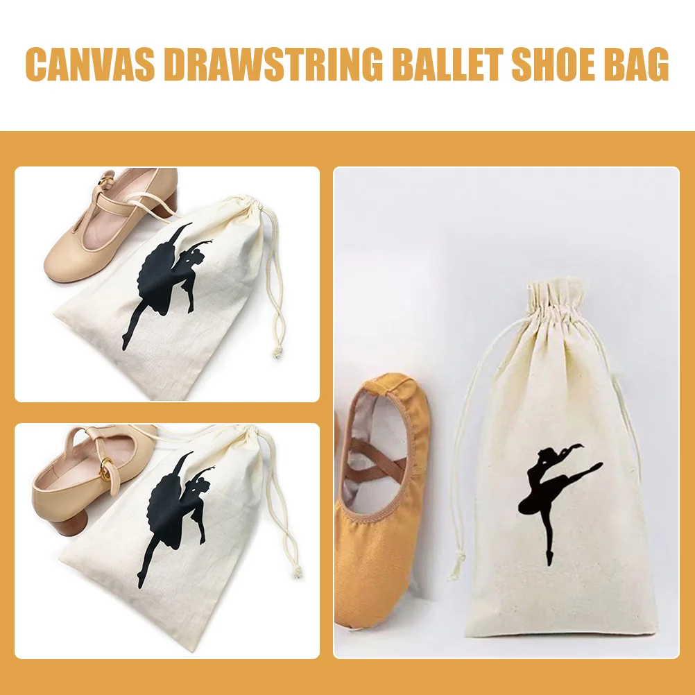 Bolsa de almacenamiento portátil para baile de Ballet, zapatillas de lona de viaje, soporte con cordón