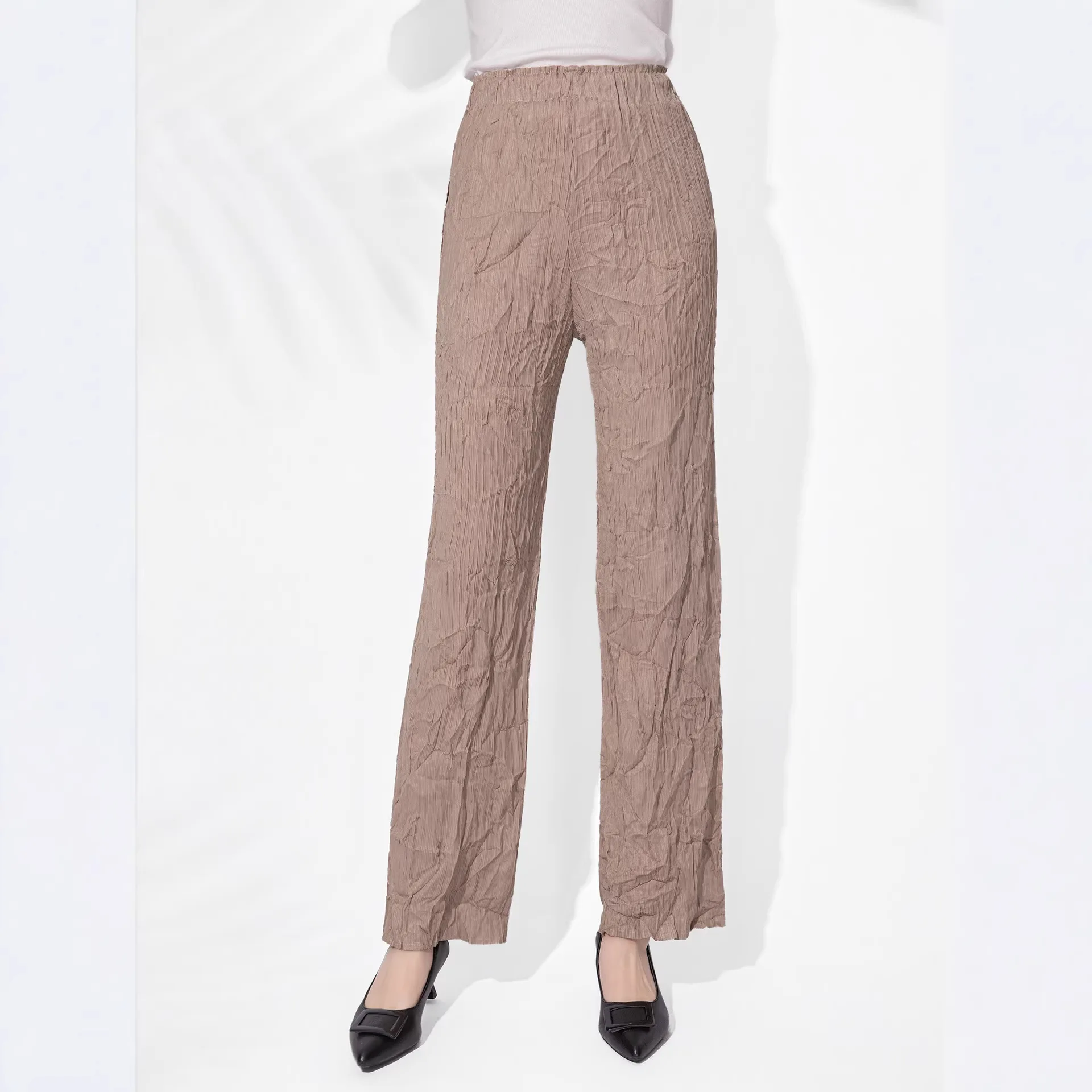 

Miyake Pleated Casual Trousers 2026 Fashion New Hand-pleated High-waist Drape Comfortable Slim and Versatile Trousers