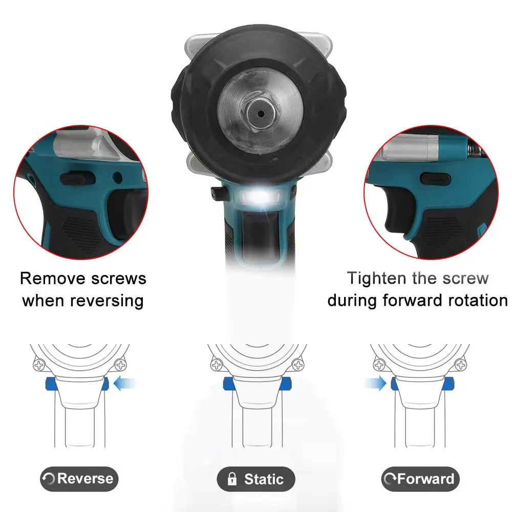 388VF 1800 N.M Torque Brushless Electric Impact Wrench 1/2 In With 22900mAh Lithium-Ion Battery 6800rpm For Makita 18V Battery