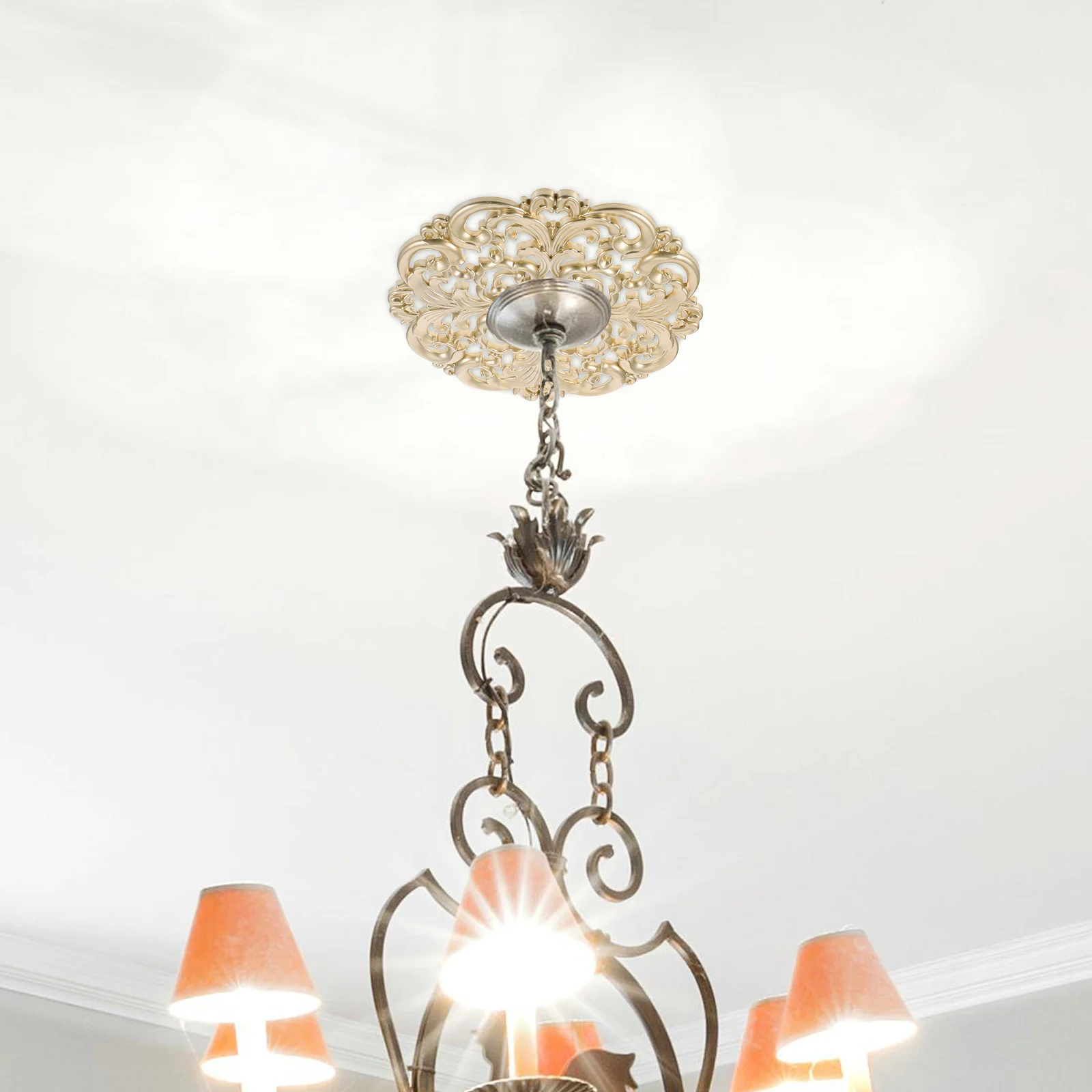 

Ceiling Lamp Plate Decoration Round Flat Medallion Material Living Room Bedroom Dining Room Ornament Small Appliques