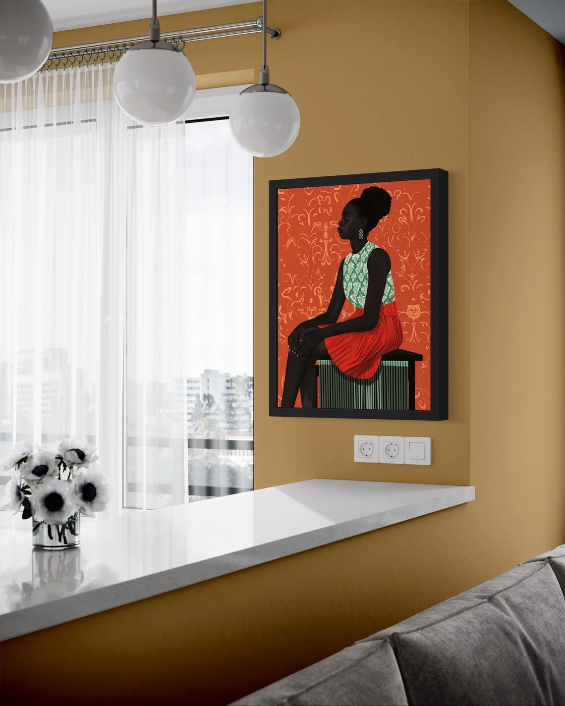 Black Woman Art, Abstract Black Art, Black Girl Wall Art, Woman Wall Art, Afrocentric Decor, African American Art, Black A view 2