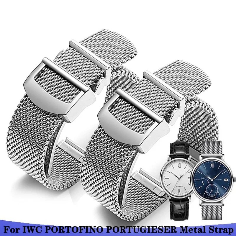 Watch straps steel belt For IWC Omega Longines Mido Milan mesh belt original refined steel bracelet men's 20mm 22mm