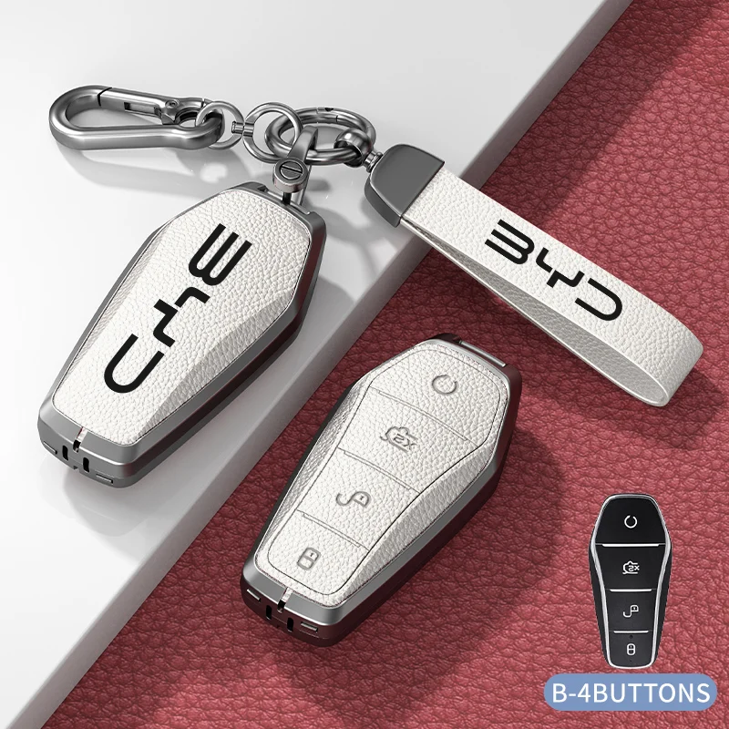Car Leather Key Case Holder Cover For BYD Atto 3 Han EV Dolphin Durable Second Song Pro Tang Dm QIn PLUS MAX Yuan Accessories