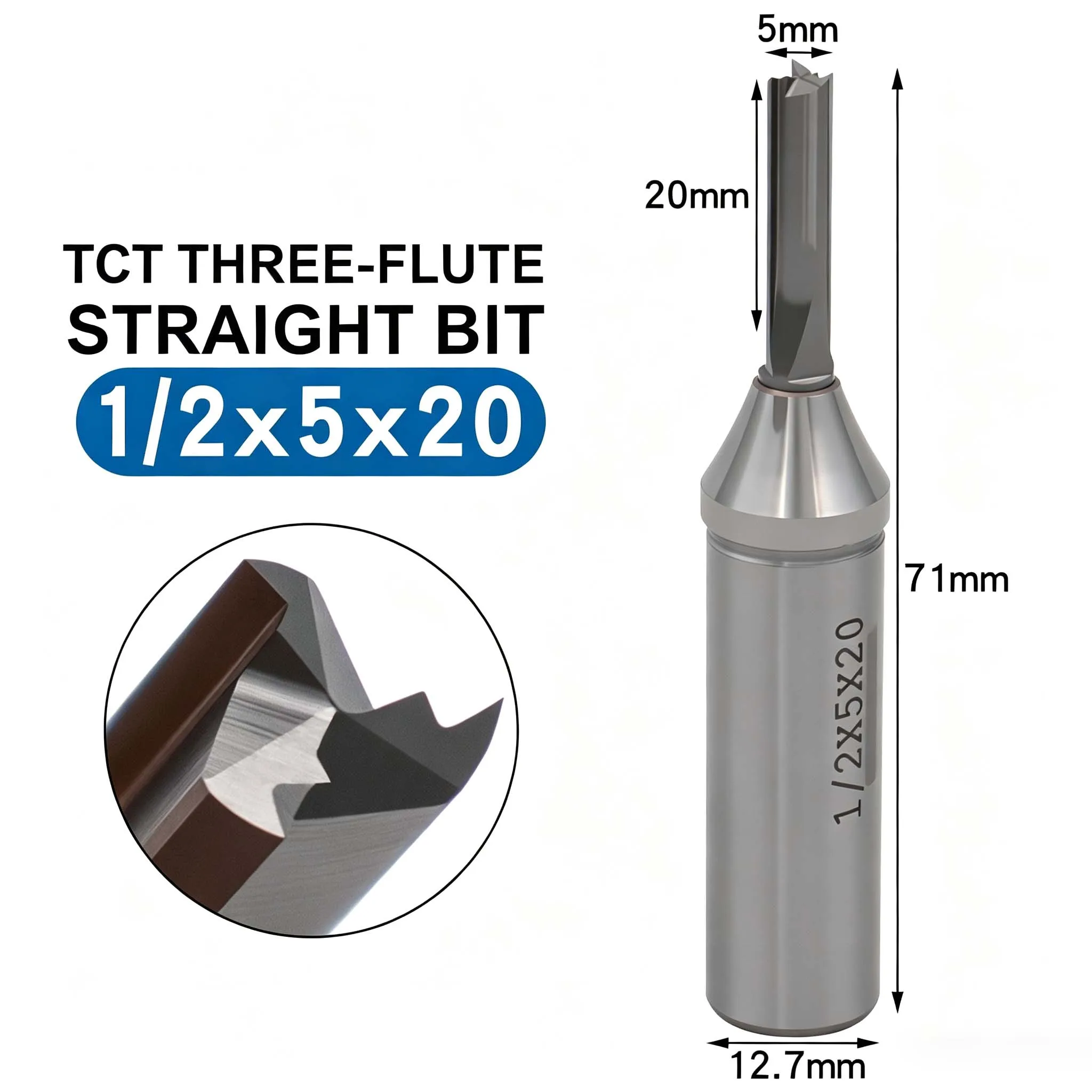 Hardened Steel Straight For Edge Trimmer Bit 3mm Width For tct Coating 1/4x4x20 1/4x5x20 1/2x4x20 1/2x5x20 Size Range