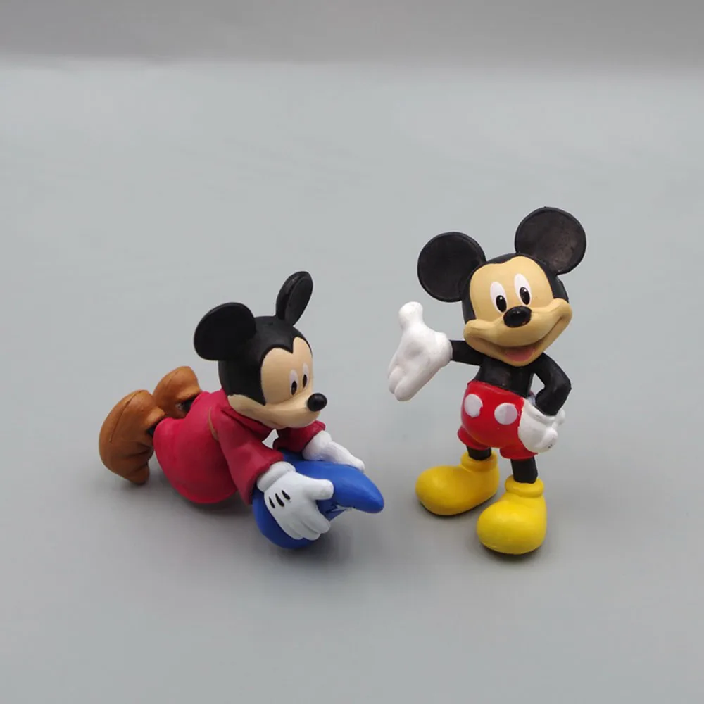 2 Pcs/Set Disney Mickey Mouse Kawaii GK Model Doll Cute Cartoon Action Figure Party Cake DIY Decorations Ornament Kids Xmas Gift