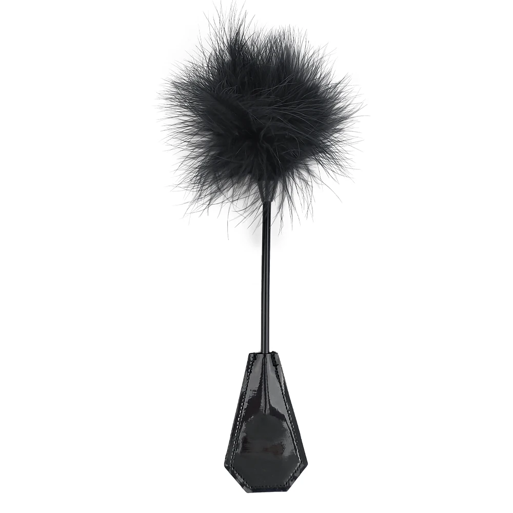 Faux Leather Feather Tickle BDSM Flogger Paddle Fetish Whip Adult Sex Toys for Women and Couples