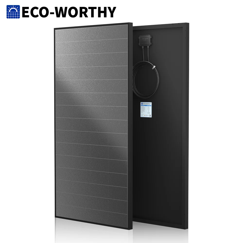 لوحة شمسية ECO-WORTHY بقدرة 200 وات، خلية شمسية عالية الكفاءة بنسبة 25.2٪، تكنولوجيا HPBC للاتصال الخلفي بالكامل بدون خطوط أمامية للمنزل RV