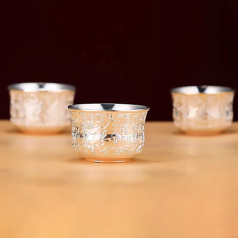 Nuevo tazón de latón para servir, taza, Ritual chino, oferta budista, tazón de agua, contenedor de té de agua con templo de adoración tibetano de latón 2024