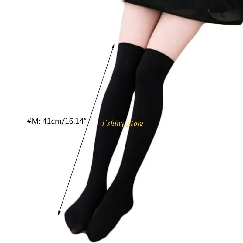 N58F Kids Girls Autumn Long Tube Socks Bright Sweet Candy Color Child Princess Thigh