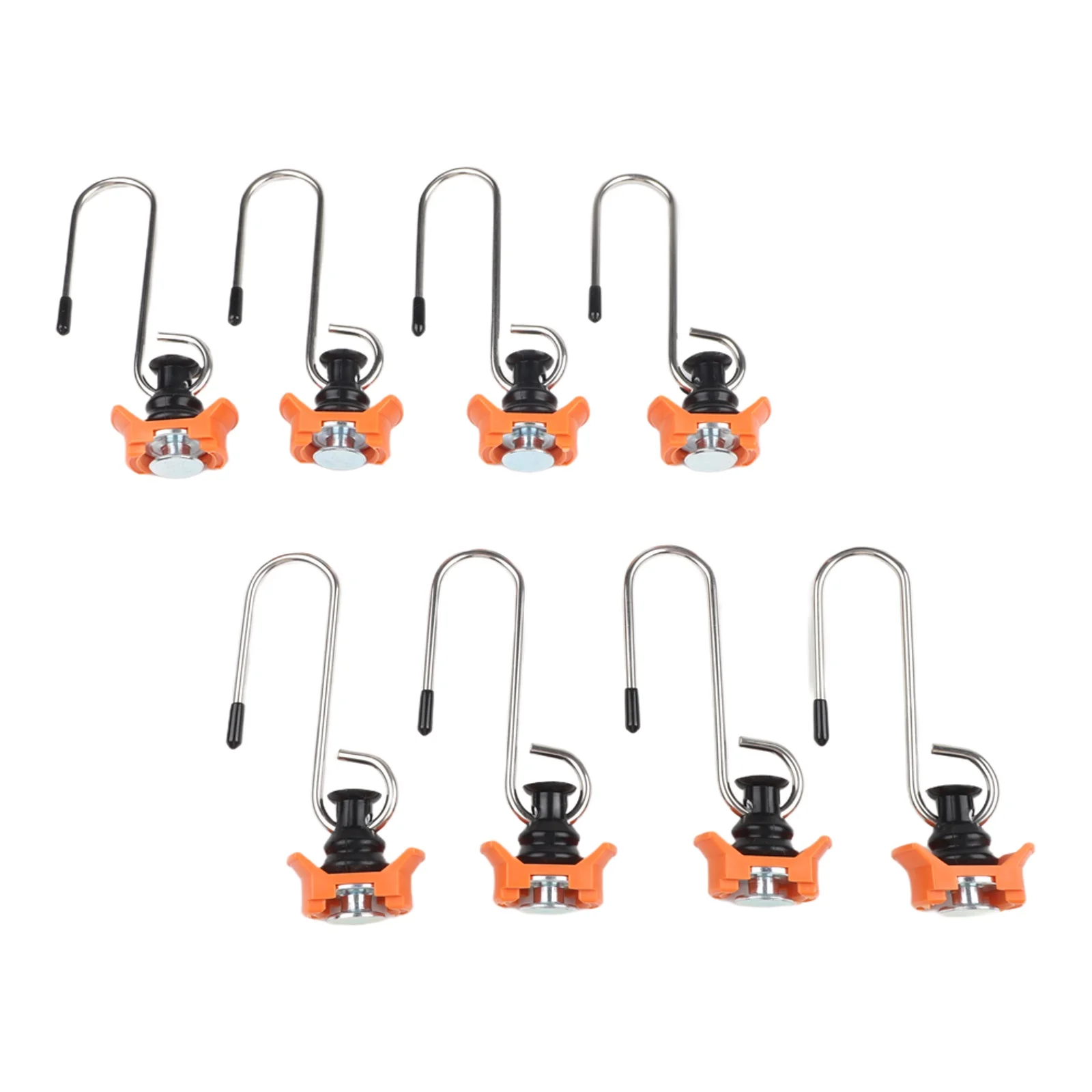 8PCS Airline Rail Fitting Hooks Single End Edging Strips For RV Trailer Van Cargo Track Lock Up To 50KG Storage Accessories