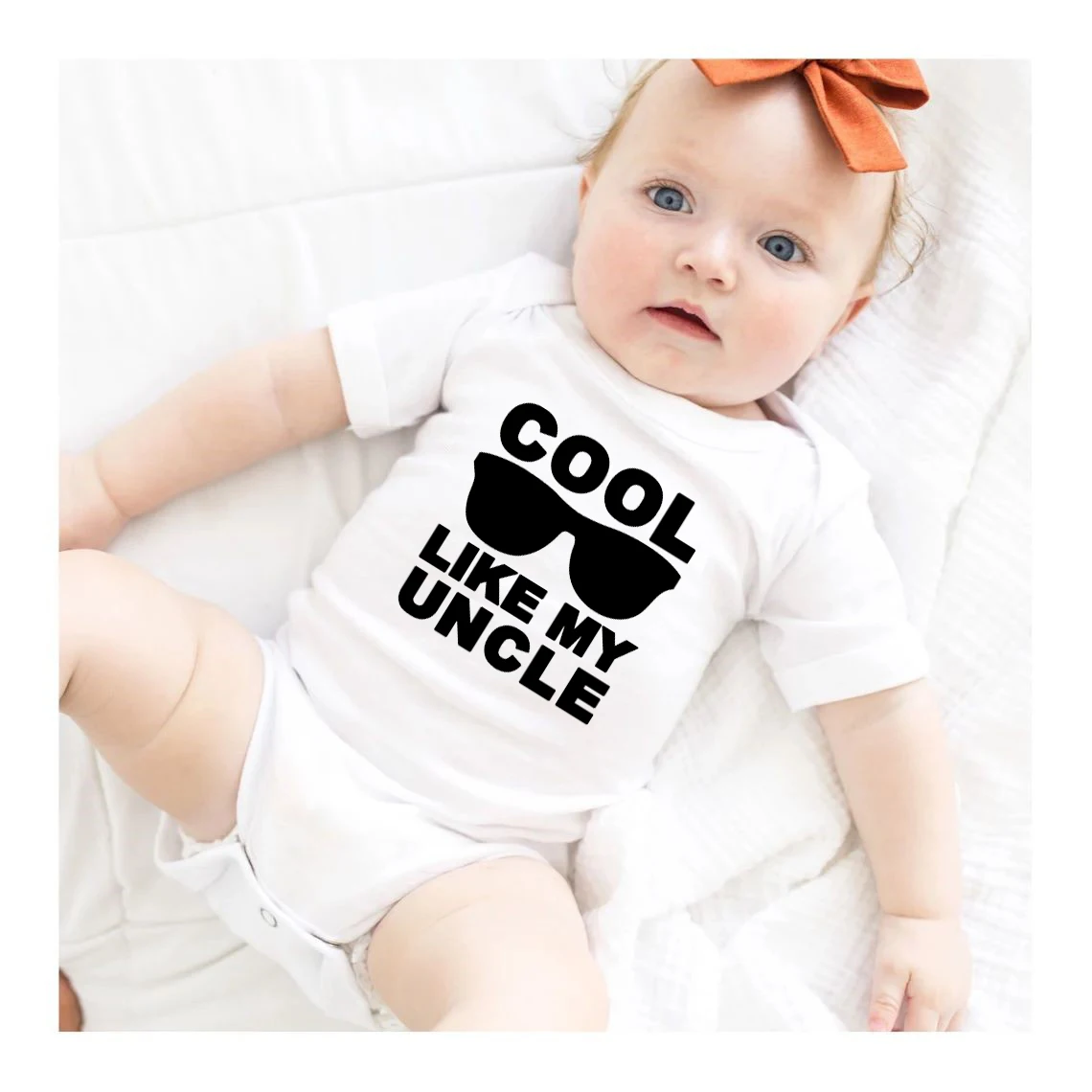 Cool Like My Uncle Summer Funny Infant Bodysuit Newborn Baby Boys Girls Jumpsuit Fashion Clothes Cute Print Playsuit