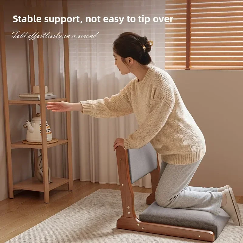 Modern Solid wood foldable tatami back chair and room chair seat legless sitting lazy sofa