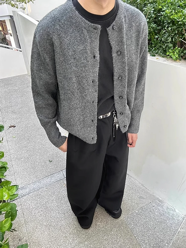 

Мужской кардиган в американском винтажном стиле, осенне-зимний, свободного кроя, из мягкого полиэстера, повседневное пальто