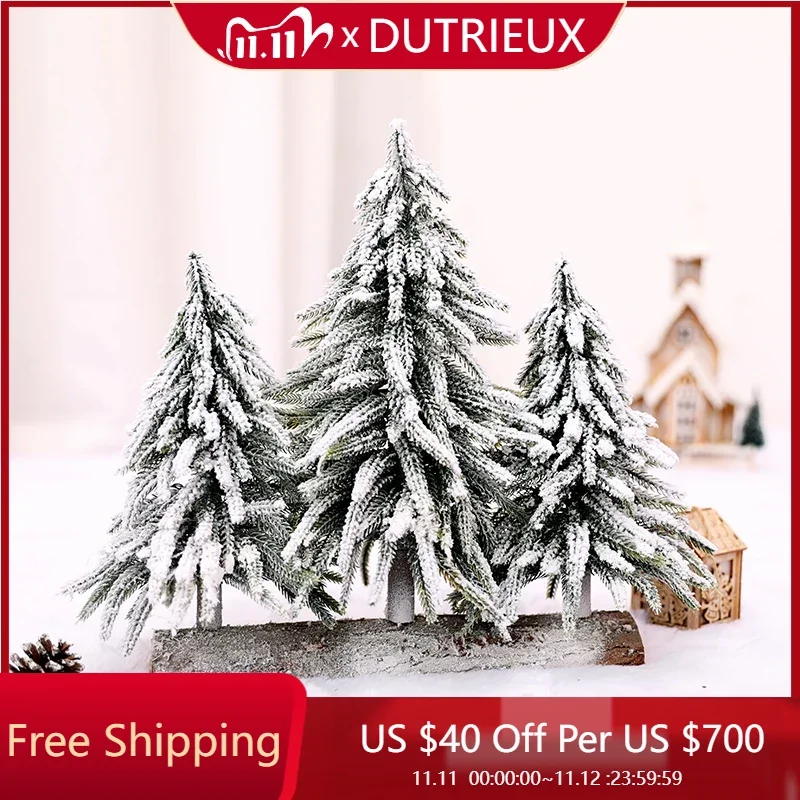 

Christmas Three Small Trees Showcase Shopping Luxury Cute Mall Props Snow Scene Decorations Creative Small Mini Christmas Tree