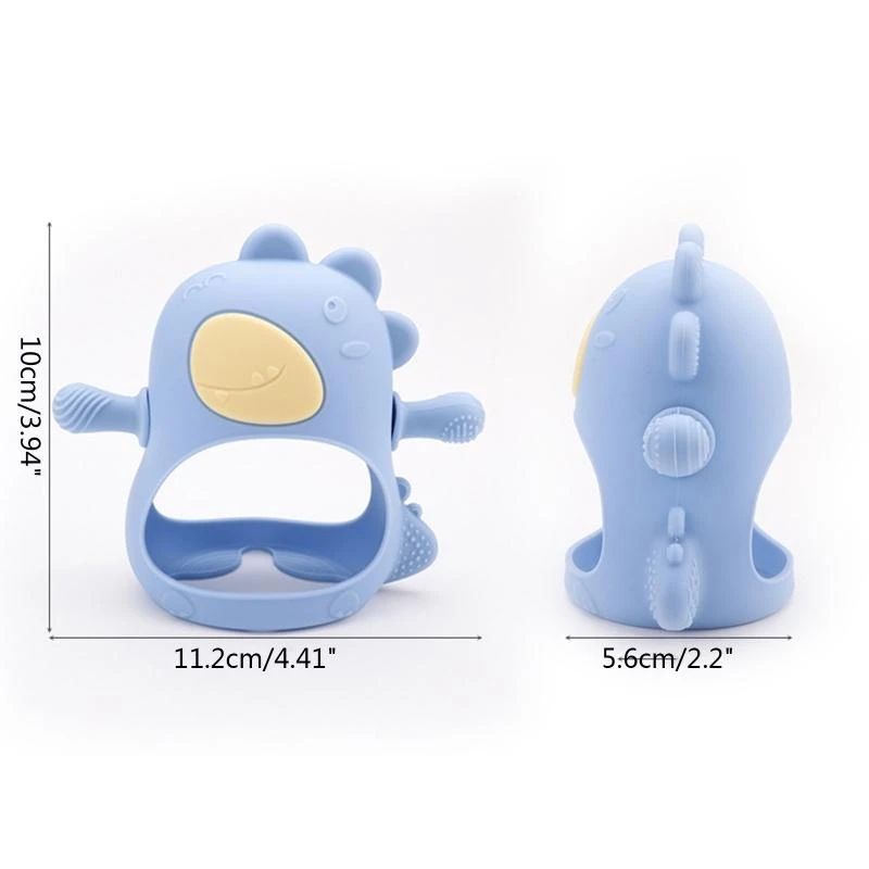Bonito desenhos animados bebê mordedor dinossauro silicone mordedor bebê molar brinquedos para o aniversário 15ub
