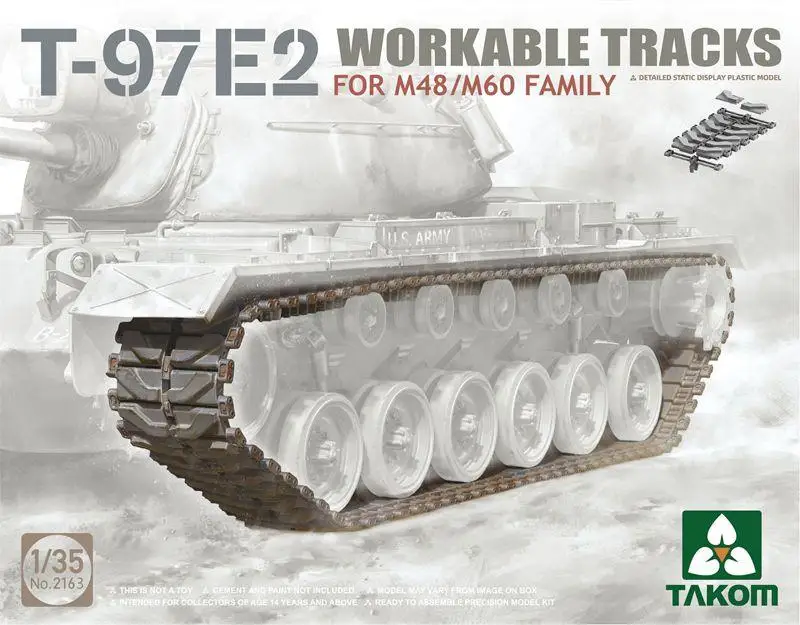 

TAKOM 2163 1/35 scale T-97E2 Workable Tracks For M48/M60 Family Model Kit